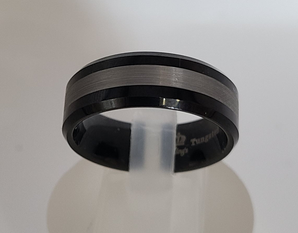 Tungsten Black and Grey Ring