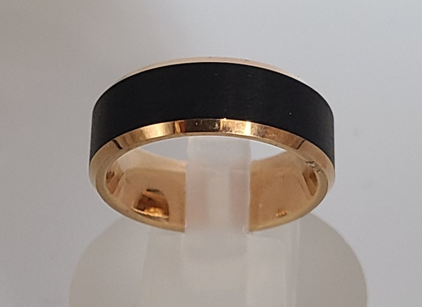 Tungsten Black and Yellow Ring