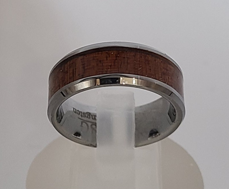 Tungsten 8mm Wood Ring
