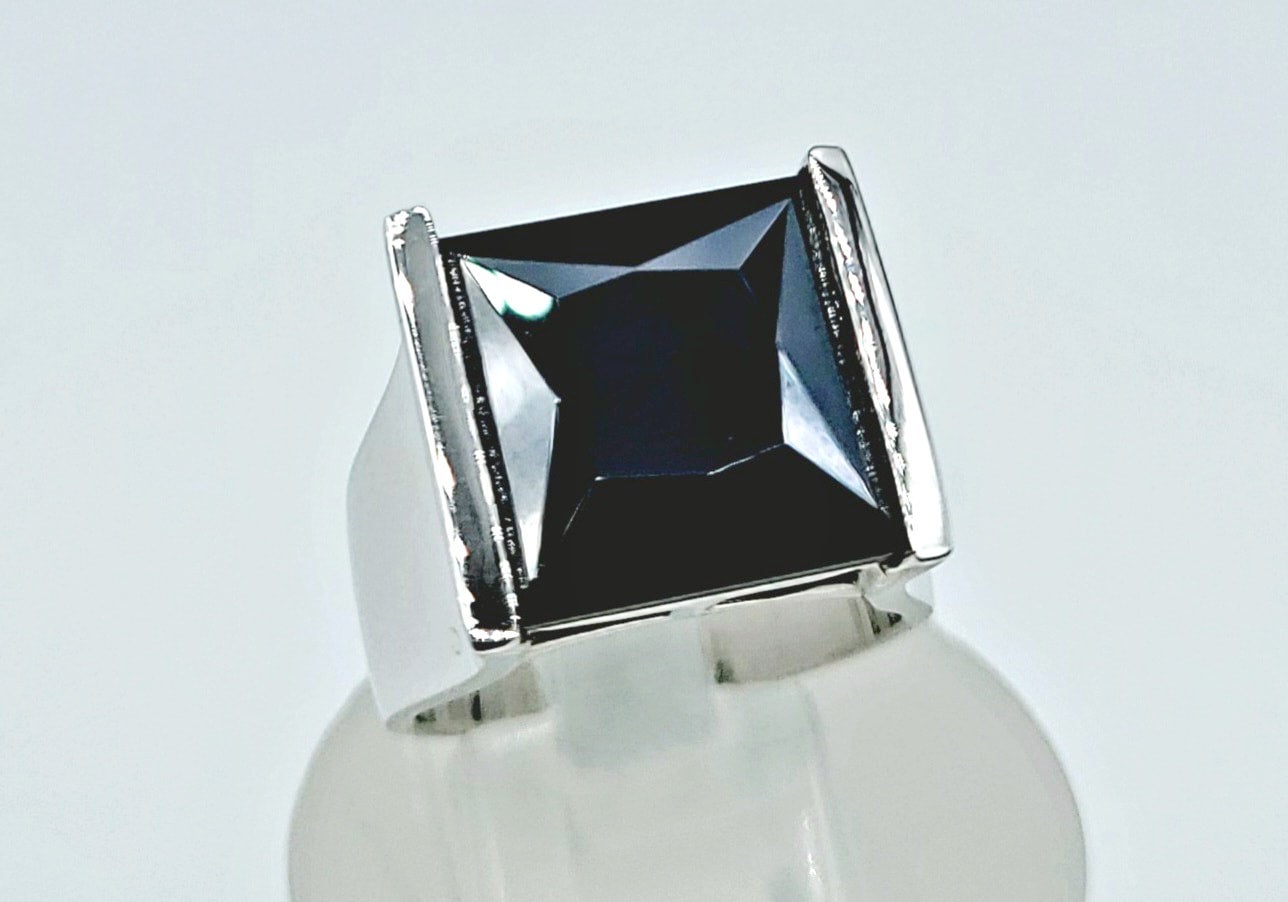 Silver 925 Black Cubic Zirconia Ring