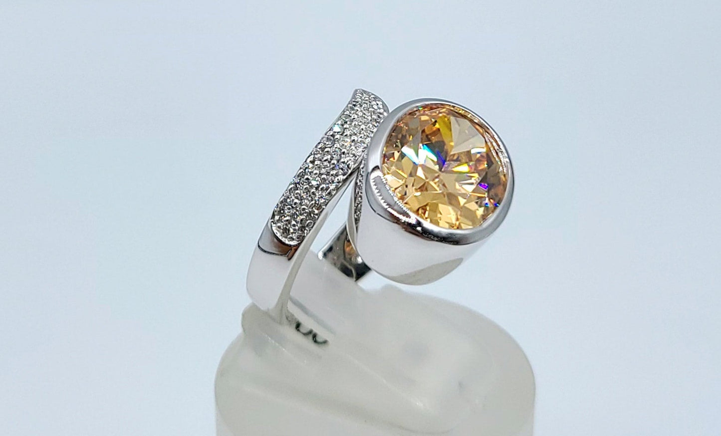 Silver 925 Champagne Stone Ring