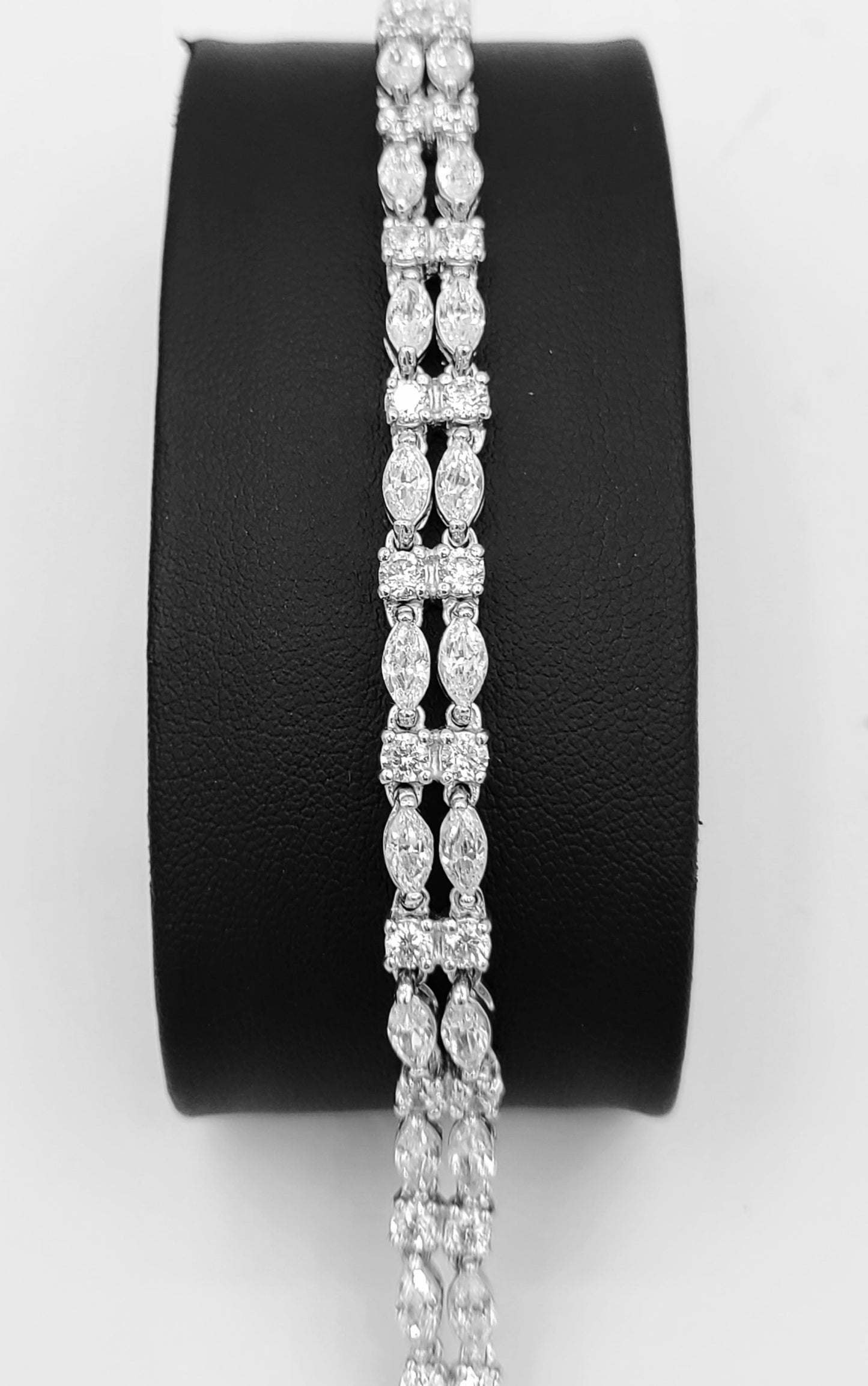 Rhodium Sterling Silver Bracelet with Cubic Zirconia