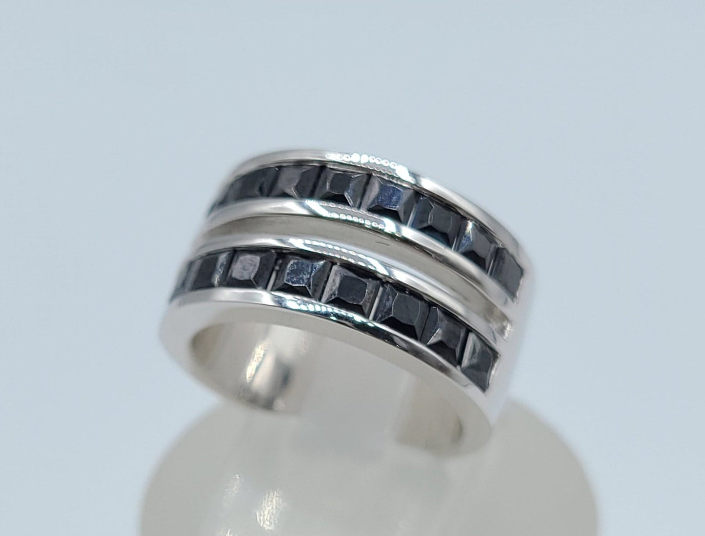 Sterling Silver Black Cubic Zirconia Ring