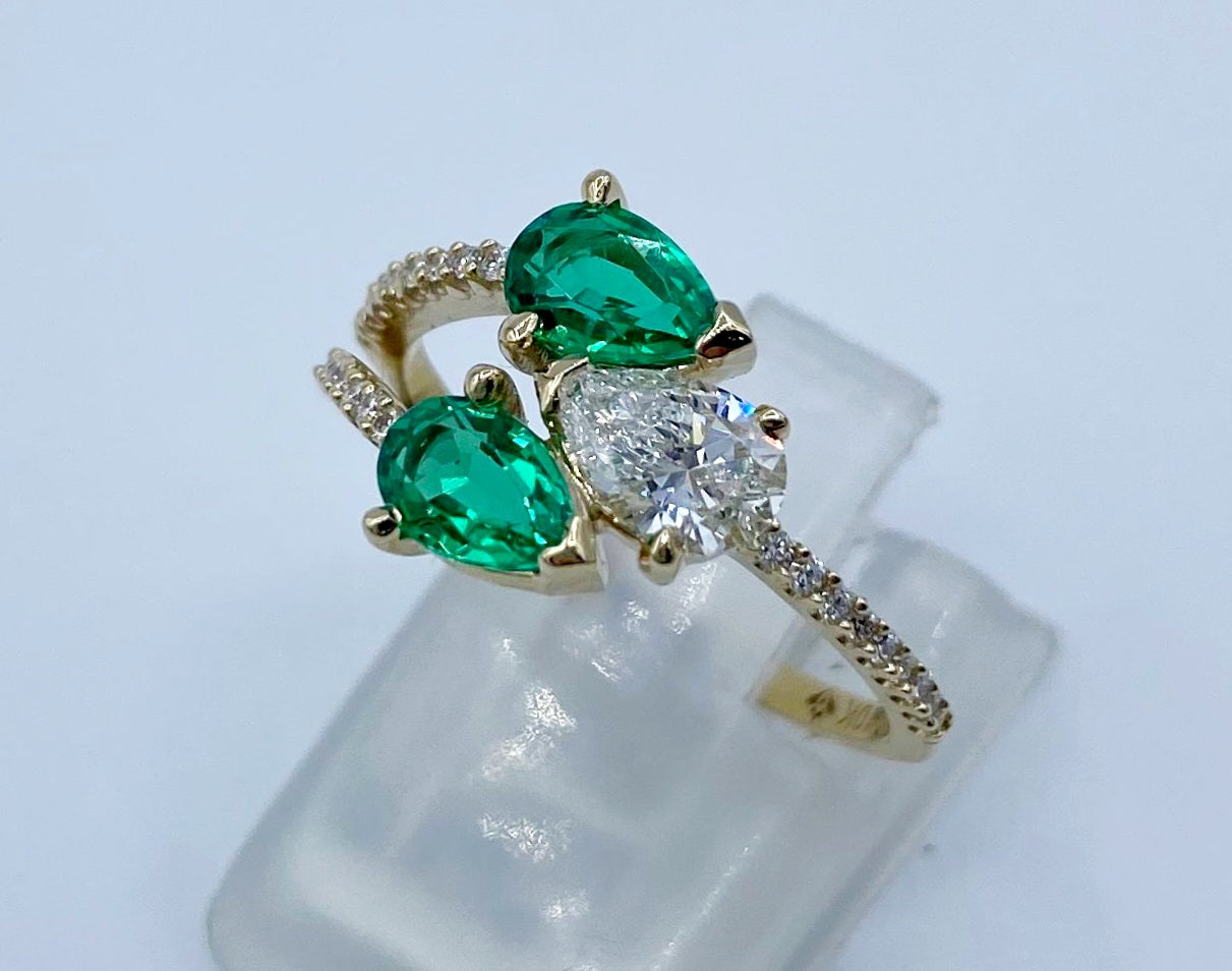 10k yellow Gold Lab Diamond Ring