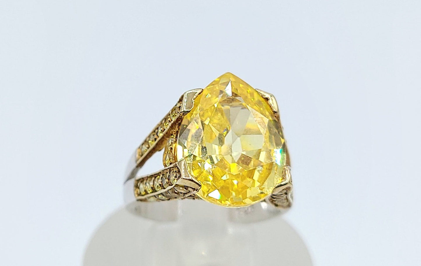 Silver 925 Citrine Pear Shape Stone Ring