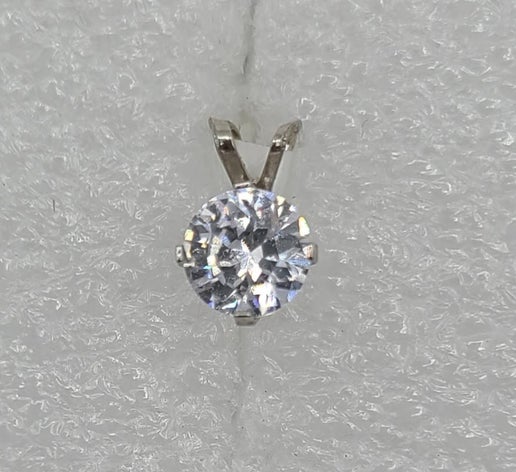 10k White Gold .50 cz Solitaire