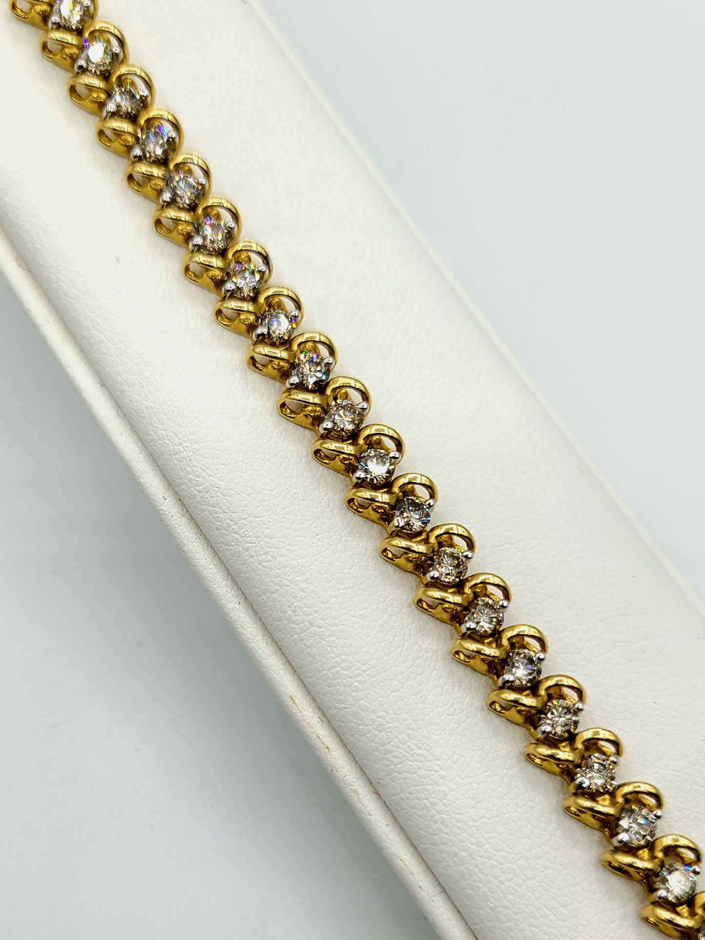 14k Yellow Gold Diamond Tennis Bracelet 4.00cttw SI1-I1