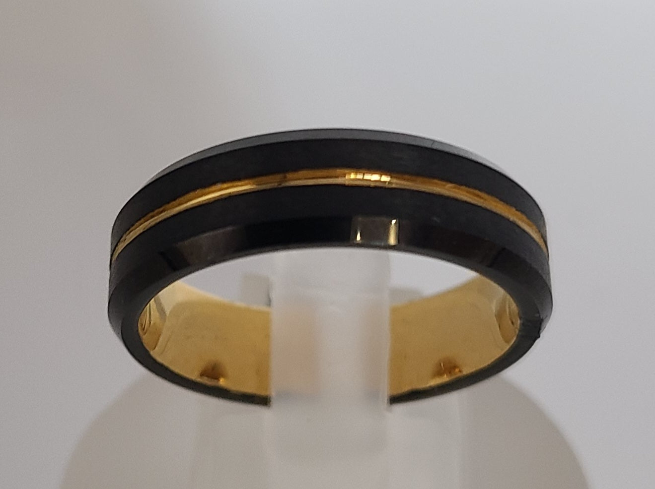 Tungsten 6mm. Black with Gold plated
