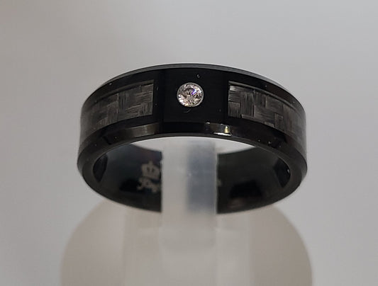 Tungsten Grey and Black Ring