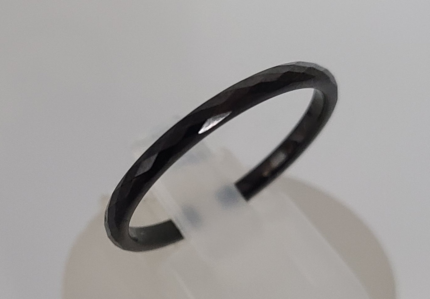 Black diamond cut Tungsten Ring