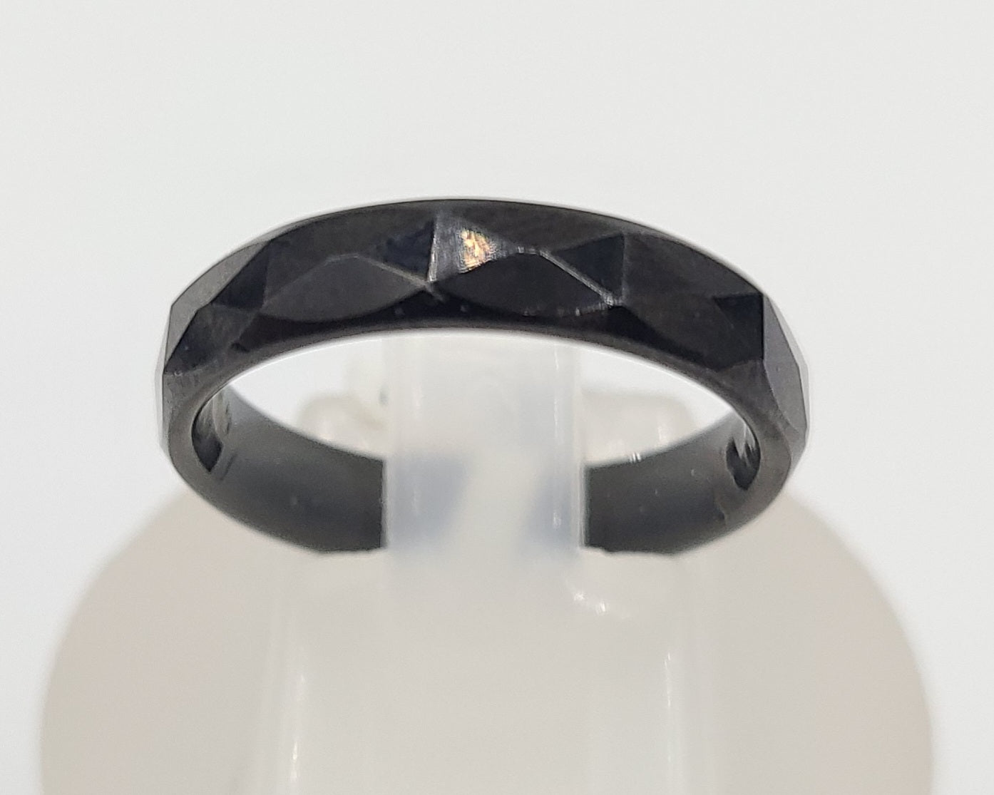Black diamond cut 4mm Tungsten Ring