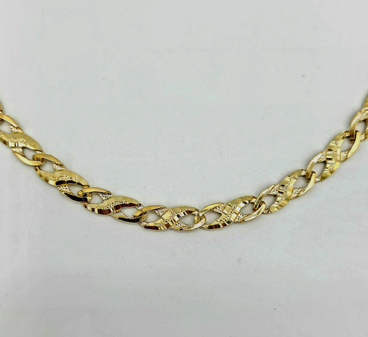 10k Yellow Diamond Cut Design Ladies Bracelet 7"