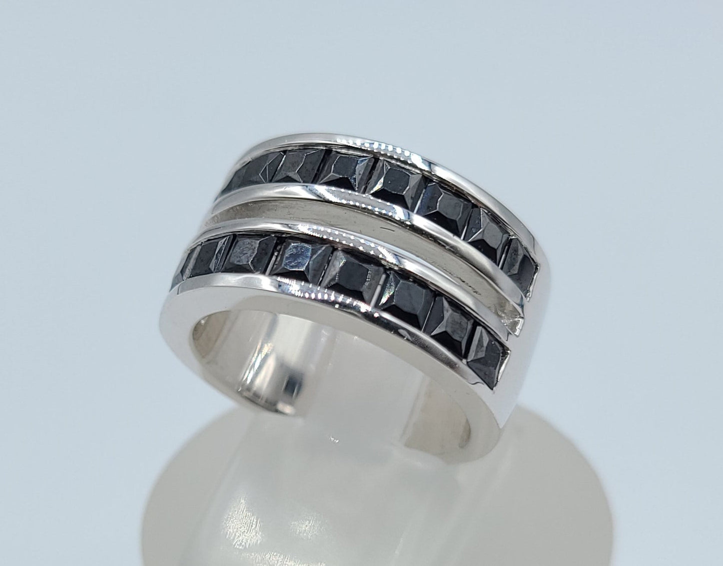 Sterling Silver Black Cubic Zirconia Ring
