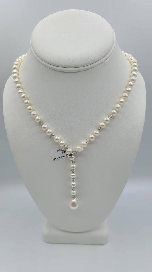 18k Pearl Necklace Adjustable Length
