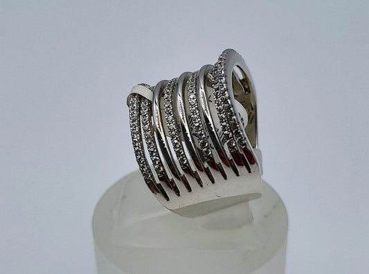 Sterling Silver Cubic Zirconia Design Ring