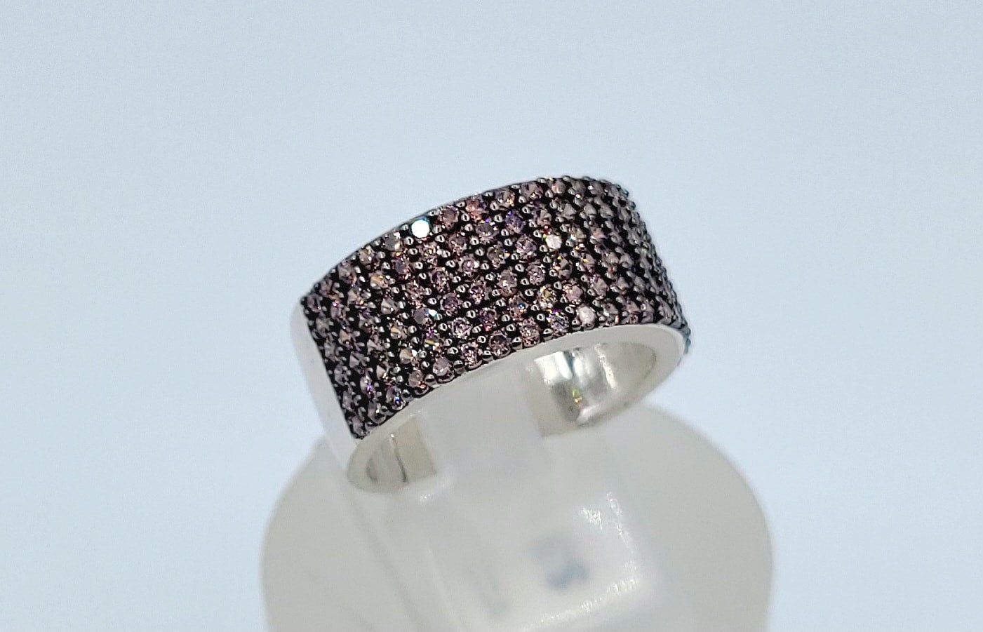 Silver 925 Brown Cubic Zirconia Band