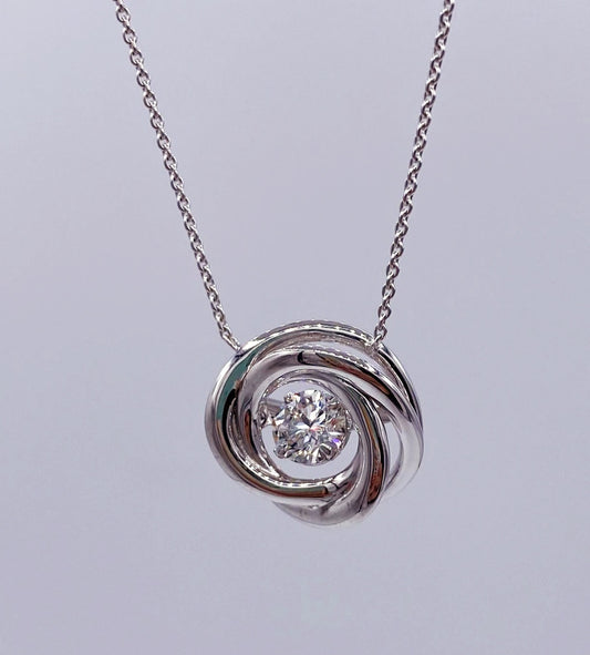 10k White Gold Lab Diamond .50ct Necklace.