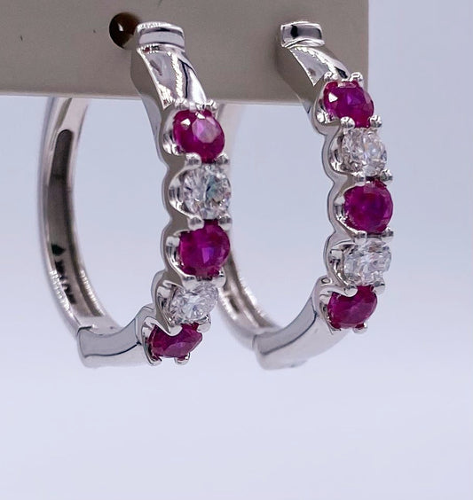 14kw 4- .26ctw Lab Grown Ruby Earrings