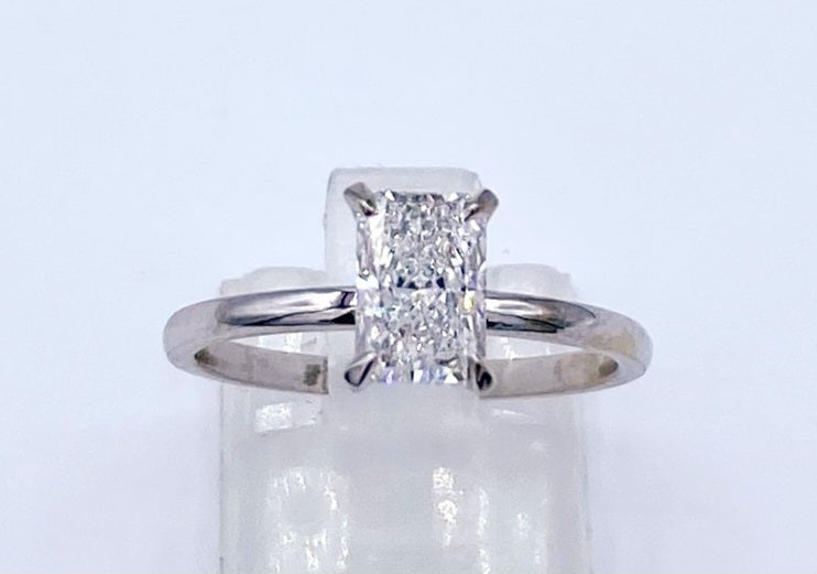 14kw lab Diamond Radiant cut 1.01ct Engagement Ring
