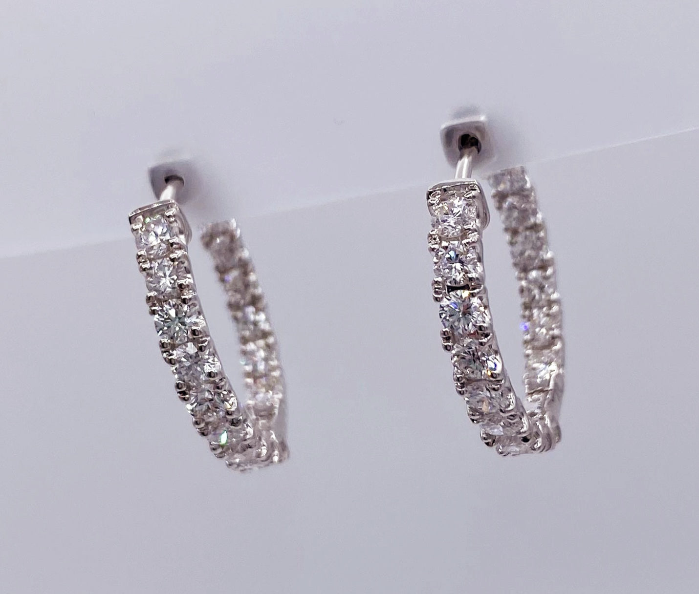 14kw Lab Diamond 2.05ctw Hoops
