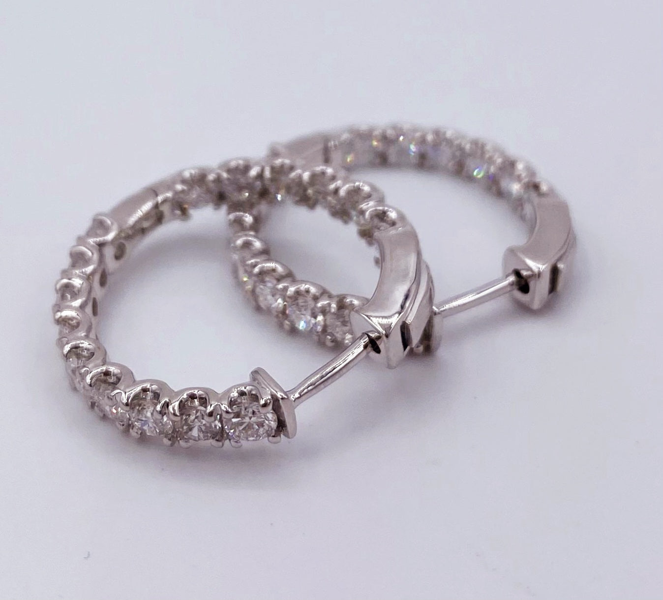 14kw Lab Diamond 2.05ctw Hoops