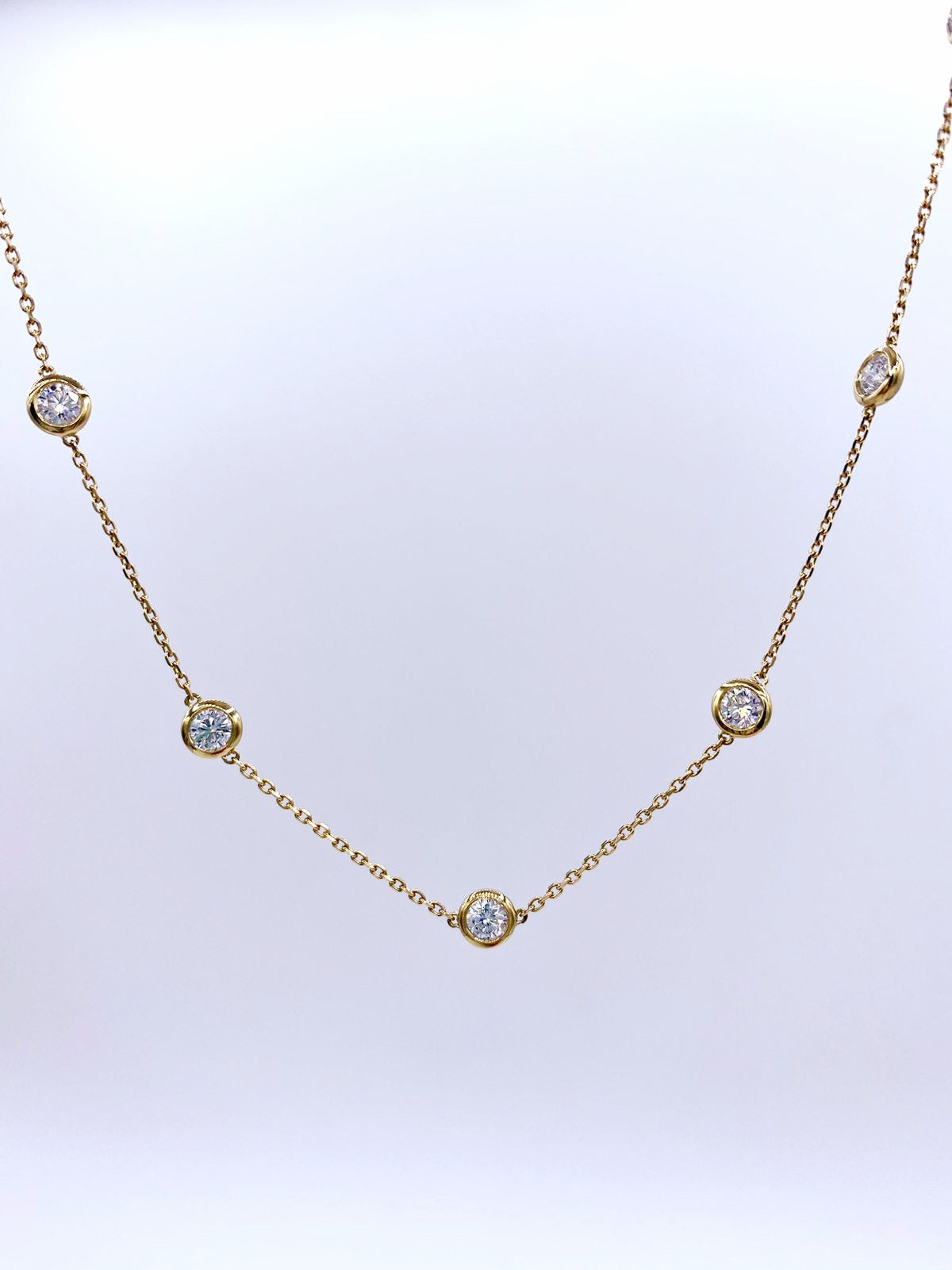 14k Yellow Gold 2.00cttw Lab Diamond Necklace