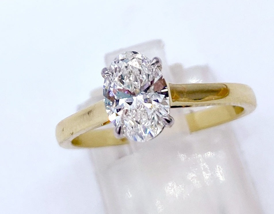 14k Yellow Oval Lab Diamond 1.00ct