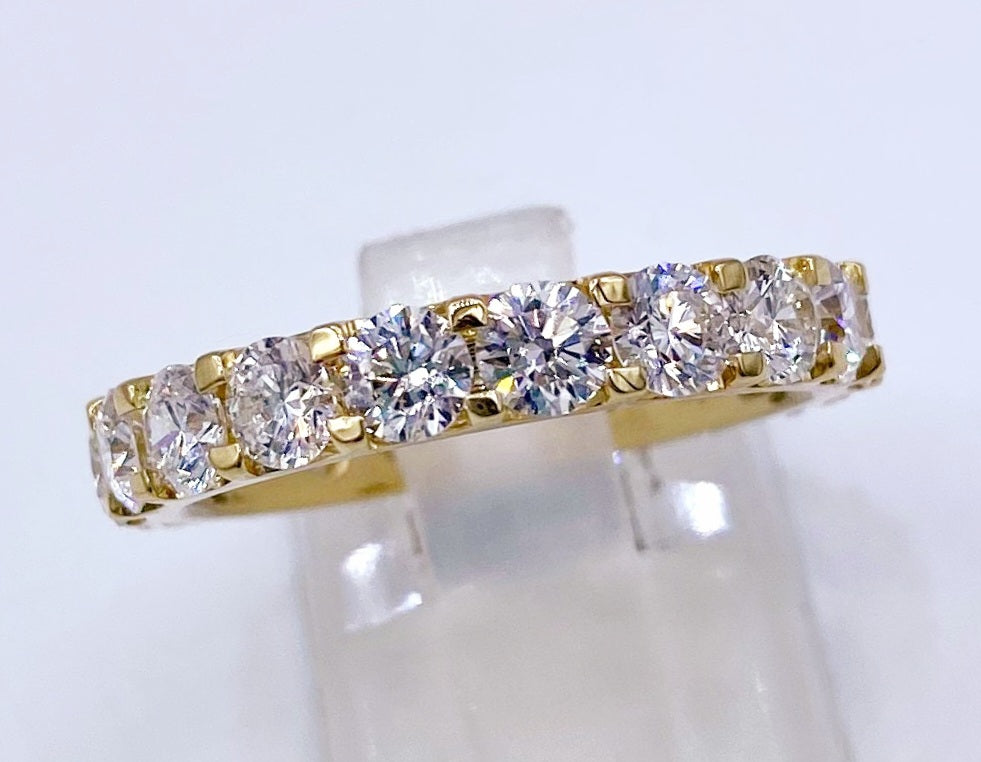 14k Yellow Gold Lab Grown Eternity Diamond Band 2.96ctw
