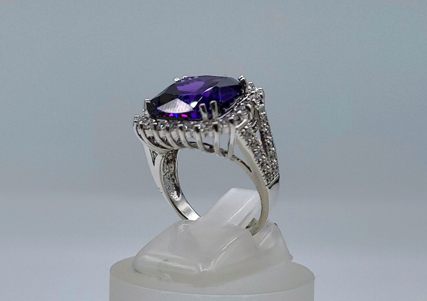 Sterling Silver Synthetic Amethyst Ring