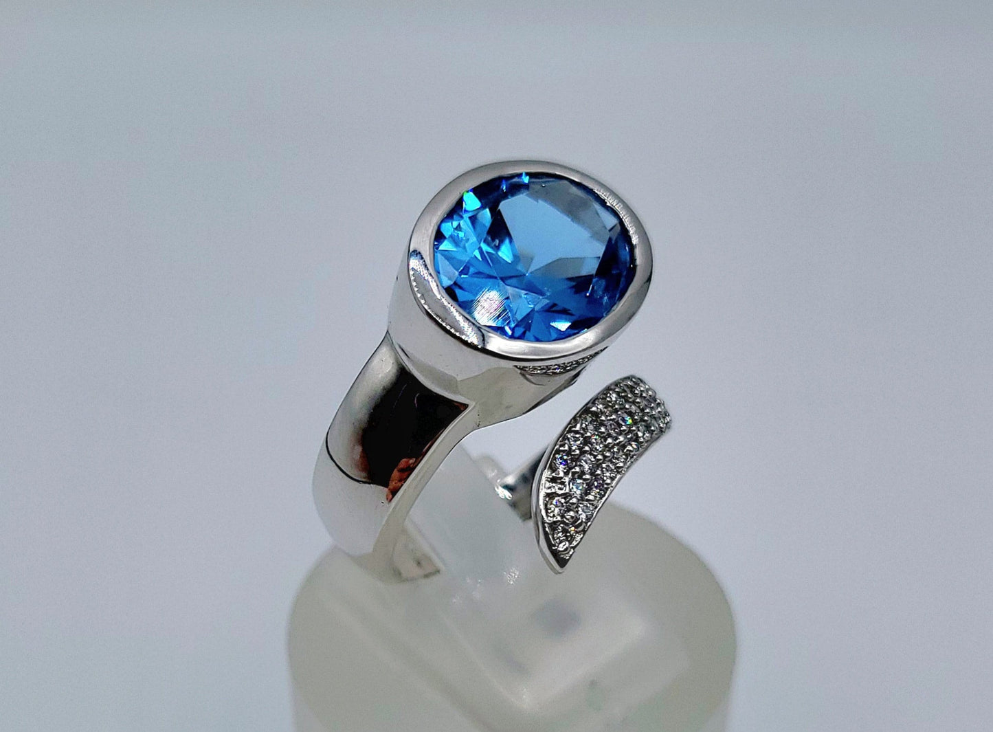 Sterling Silver Spinel Blue Ring