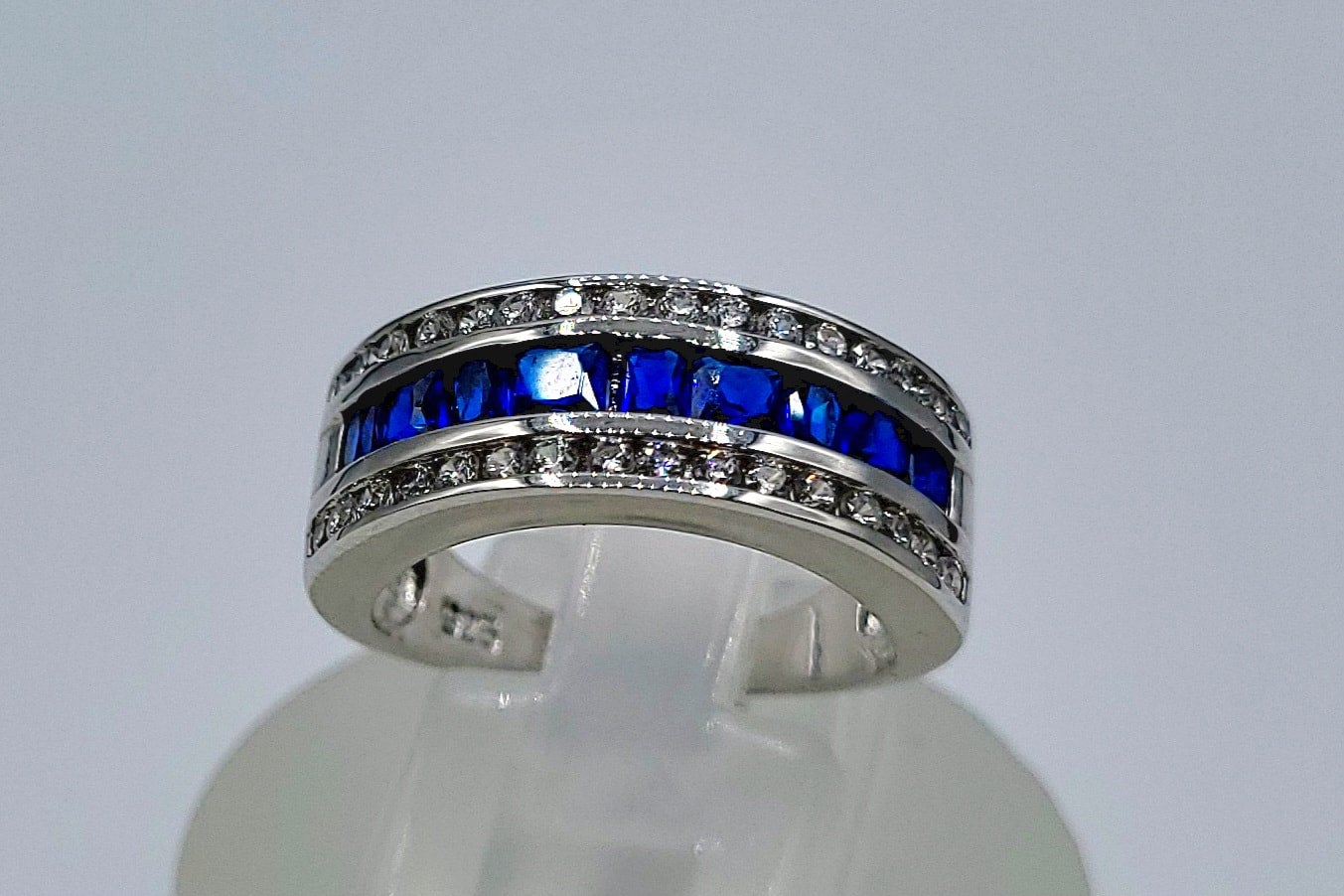 Sterling Silver Blue Ring