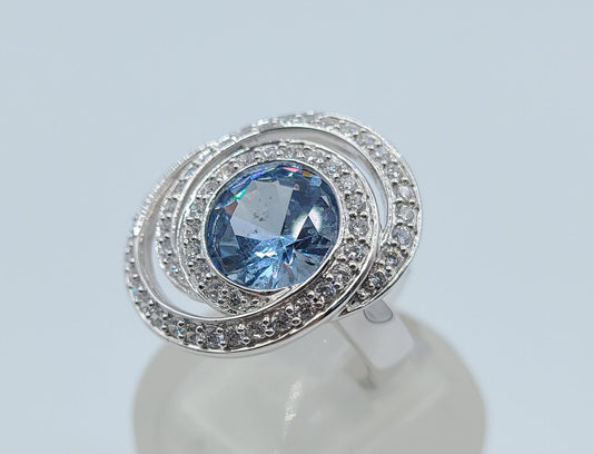 Sterling Silver Spinel Blue Stone Ring