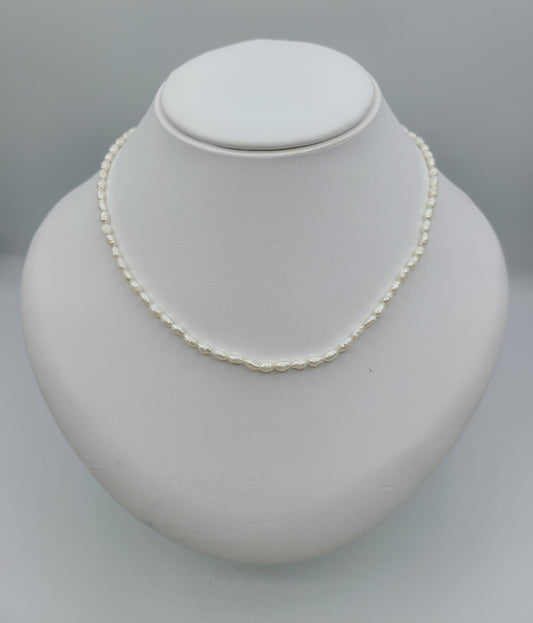 Fancy White Pearl 18" with Gold Filled Clasp
