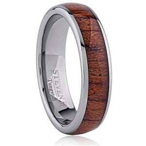 Tungsten 6mm wooden Ring