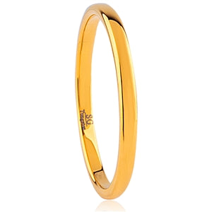 Tungsten Ring-2MM Wide, Domed, IP Gold Plated
