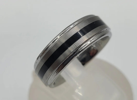 Tungsten with black strip Ring
