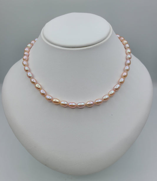 Pink Pearl 18" with Gold Filled Pearl Clasp