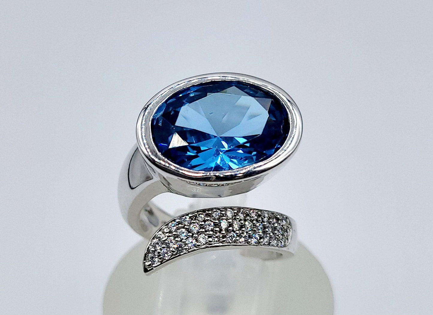 Sterling Silver Spinel Blue Ring