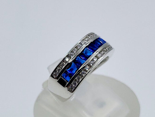 Sterling Silver Blue Ring