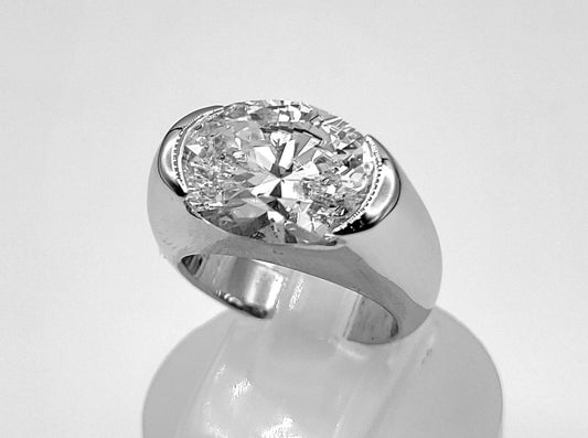 Silver 925 Oval Cubic Zirconia Ring