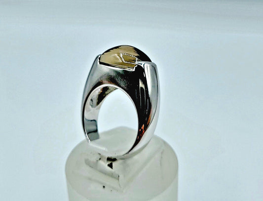 Silver 925 Smokey Stone Ring, Size 8
