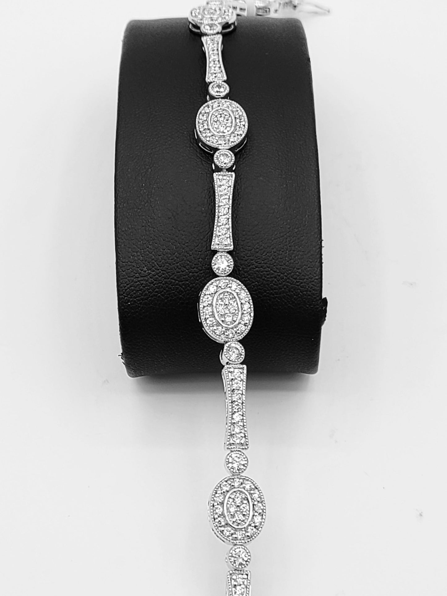 Rhodium Sterling Silver Bracelet with Cubic Zirconia