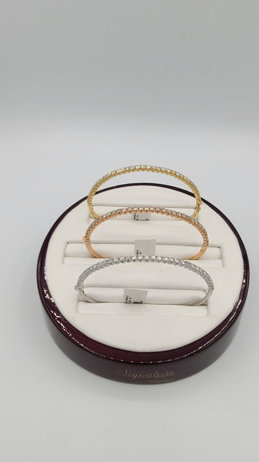 14k Gold Diamond Bangle  33 round Diamonds = 1.63cttw