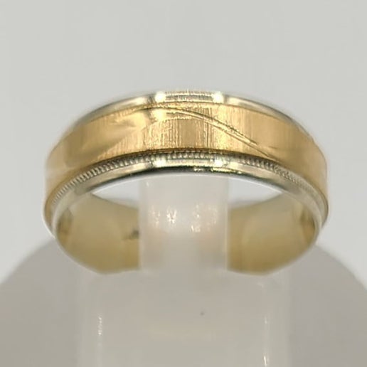 10k 2 Tones Design 6mm Wedding Band