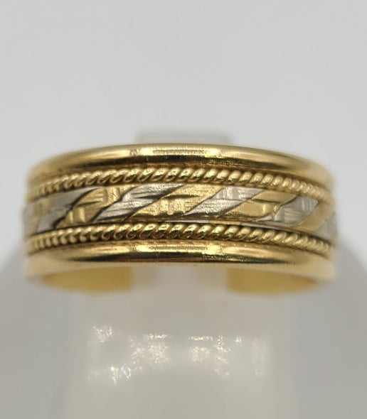 10k 2 Tones Design Wedding Band