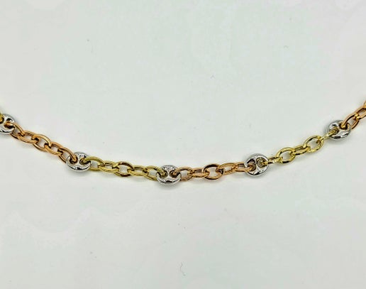 10k Tri-gold Design Bracelet 7.5"
