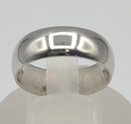 10k White 5mm Plain Wedding Band