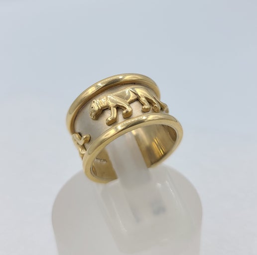 10k White and Yellow Gold Cougar Ring