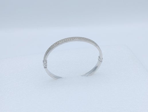 10k White and Yellow Gold Greek Design Bangle
