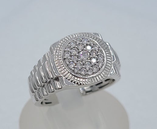 10k White Gold .50cttw Diamond Men's Ring